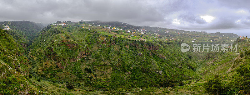 加那利群岛大加那利岛 - Barranco de Moya（缝合 6 个镜头）